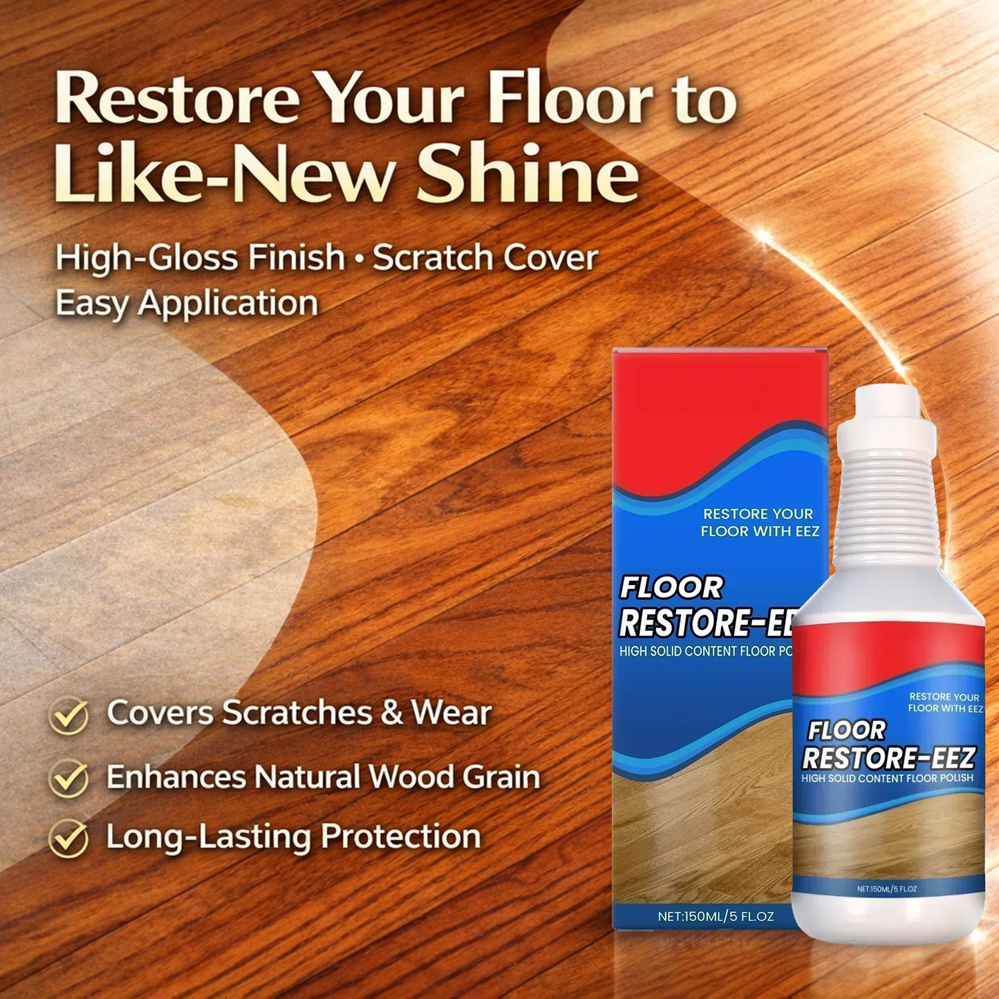 Slonkaz™ Floor Restorer – Fast-drying, non-toxic shine. ✨