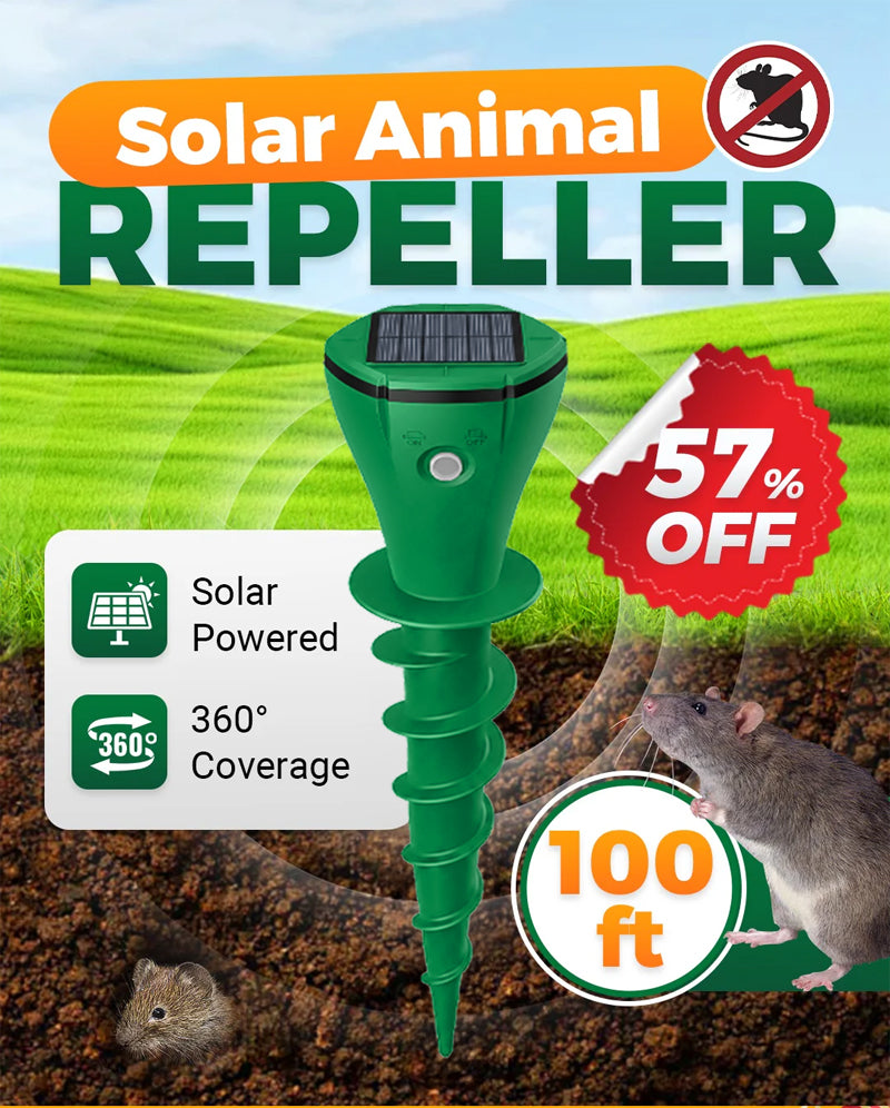 💥Hot Sale 50% OFF☘️ Solar Powered Waterproof Screw Mole Repellent