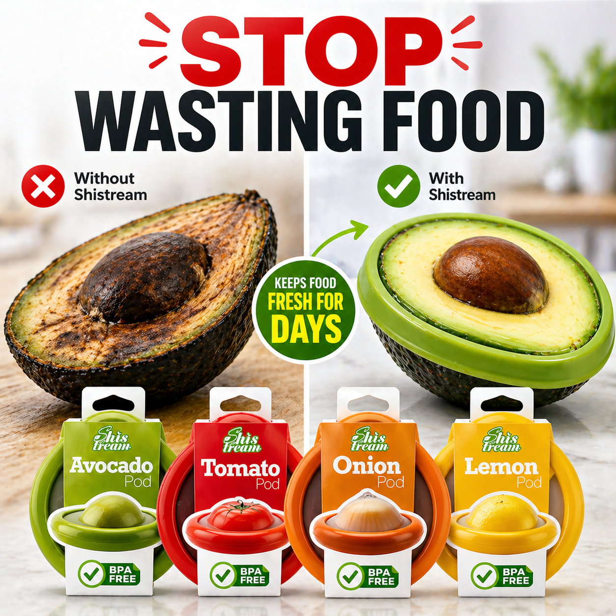 Slonkaz™ Silicone Food Saver Pods — Reusable Covers for Fruits, Veggies & More