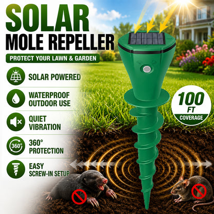 💥Hot Sale 50% OFF☘️ Solar Powered Waterproof Screw Mole Repellent