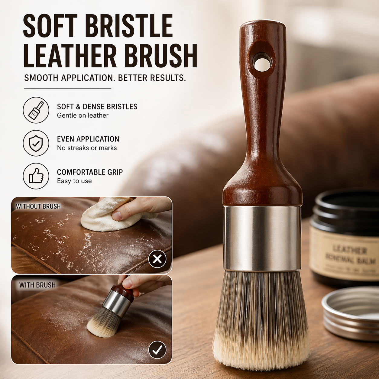 Slonkaz™ Applicator Brush – Soft Bristle for Even, Smooth Finish
