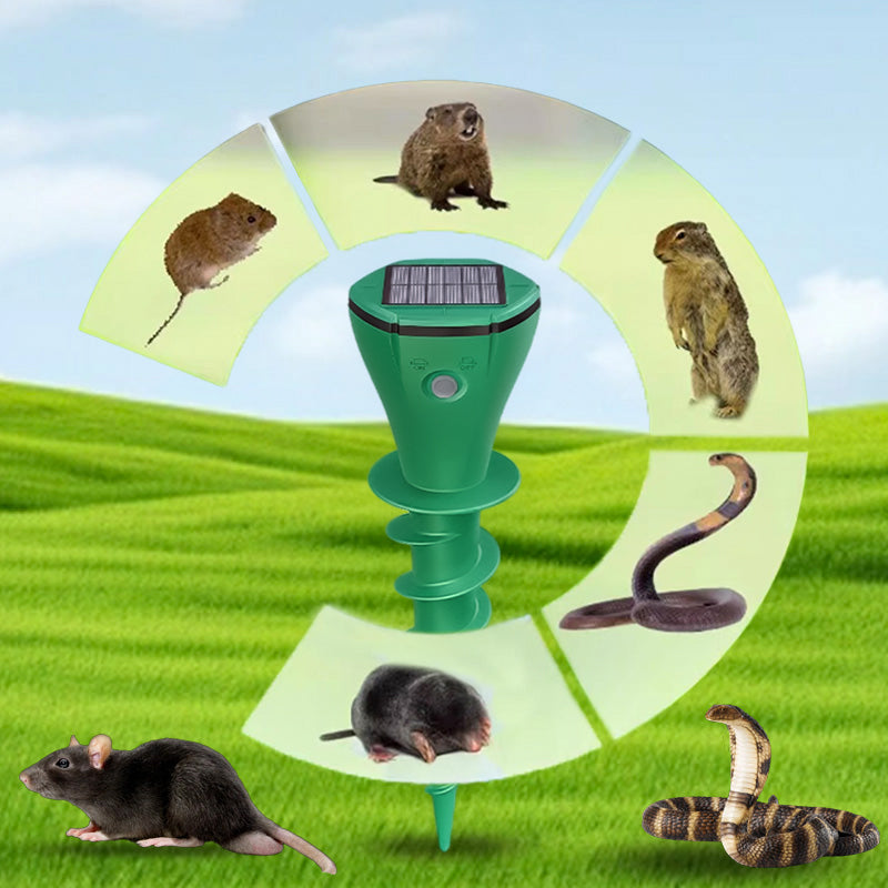 💥Hot Sale 50% OFF☘️ Solar Powered Waterproof Screw Mole Repellent
