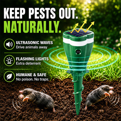 🔥Hot Sale 50% OFF☘️ Solar Powered Waterproof Screw Mole Repellent (offer)