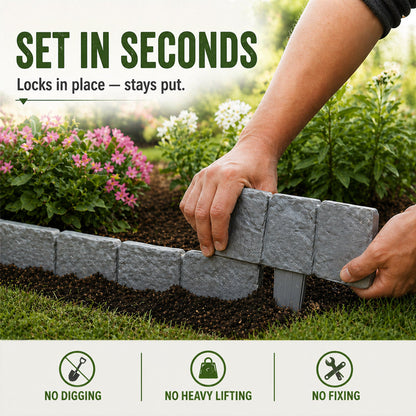🌿✨Vodlan™ Stone-Look Edging Fence - Garden Edges That Stay Clean🏡♻️(OFFER)