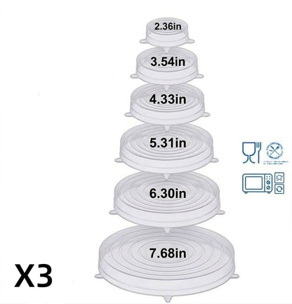 Slonkaz™ Reusable Silicone Lids — 6 PCS Stretch Bowl & Pot Covers