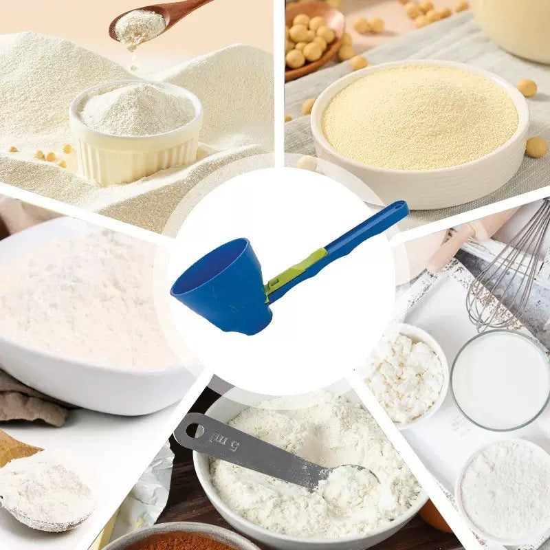 Slonkaz™ 2-in-1 Spill-Proof Scoop & Funnel — For Coffee, Protein & Baking🅱︎