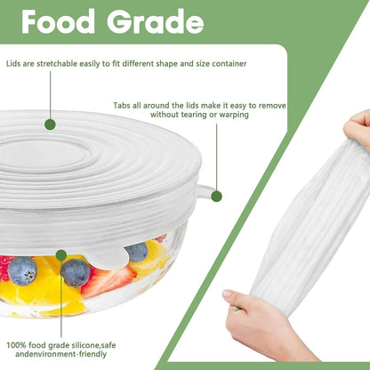 Slonkaz™ Reusable Silicone Lids — 6 PCS Stretch Bowl & Pot Covers