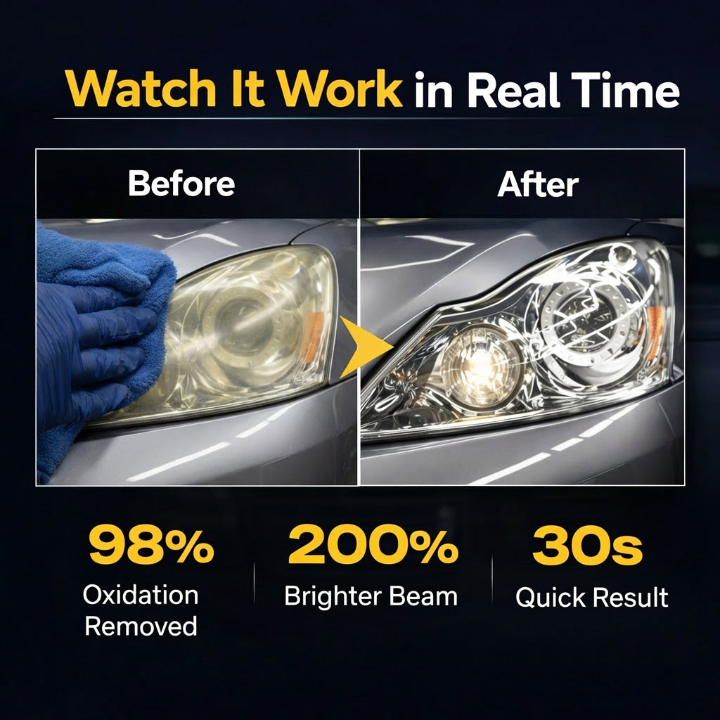 Slonkaz™Car Headlight Cleaning & Restoration Agent – Scratch Remover, UV Protection & Anti-Yellowing 🚗