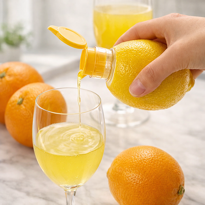 Slonkaz™ 2-in-1 Mini Citrus Juicer – Mess-Free, Seed-Free, Effortless Squeeze Lemon & Orange Press for Everyday Kitchen Use