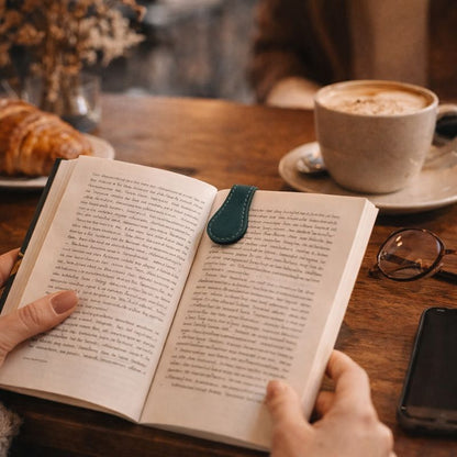 Slonkaz™ Genuine Leather Magnetic Bookmark | The Quieter, Smarter Way to Mark Your Page