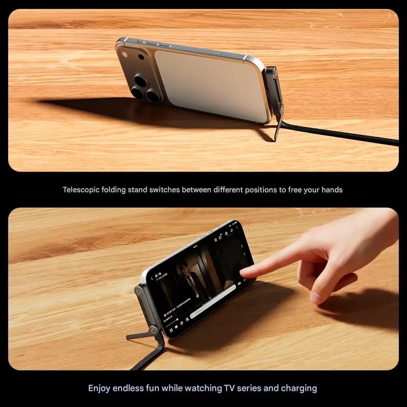 🥇Slonkaz™ 2-in-1 Invisible Holder Charger Cable – 240W Fast Charging Cord with Built-In Phone Stand (Offer)