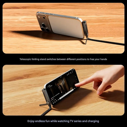 🥇Slonkaz™ 2-in-1 Invisible Holder Charger Cable – 240W Fast Charging Cord with Built-In Phone Stand (Offer)