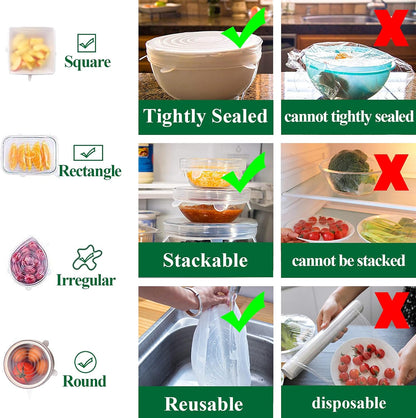 Slonkaz™ Silicone Stretch Lids Reuseable Microwave Safe Flexible Covers (offer)
