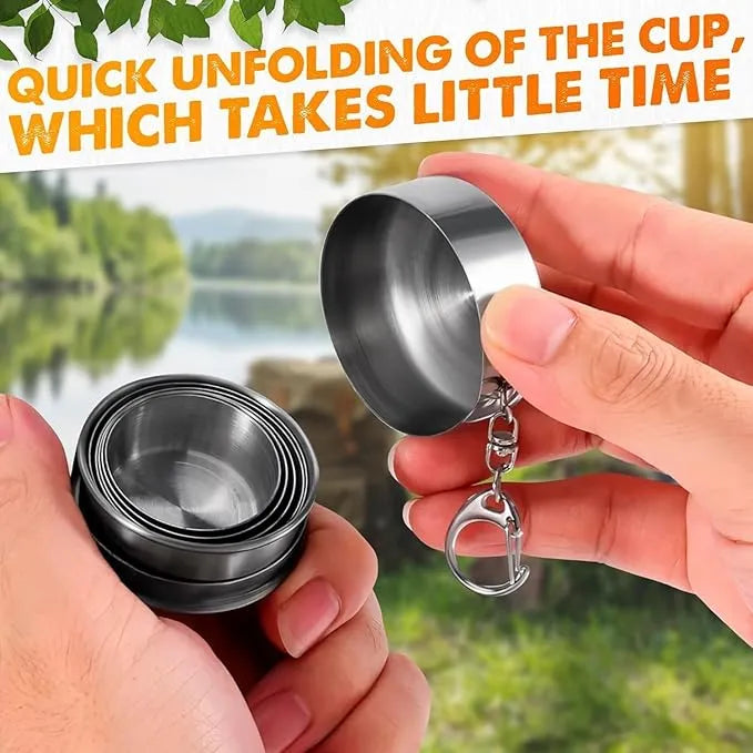 Slonkaz™ Collapsible Stainless Steel Travel Cup – Fold & Go Anywhere