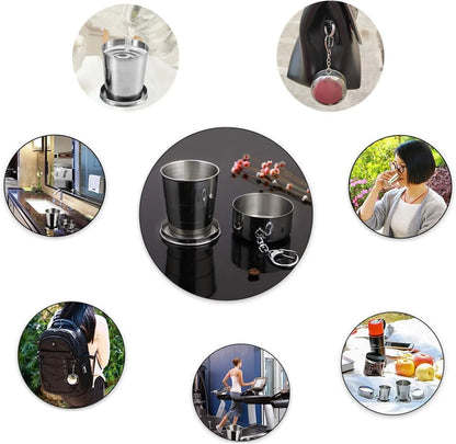 Slonkaz™ Collapsible Stainless Steel Travel Cup – Fold & Go Anywhere