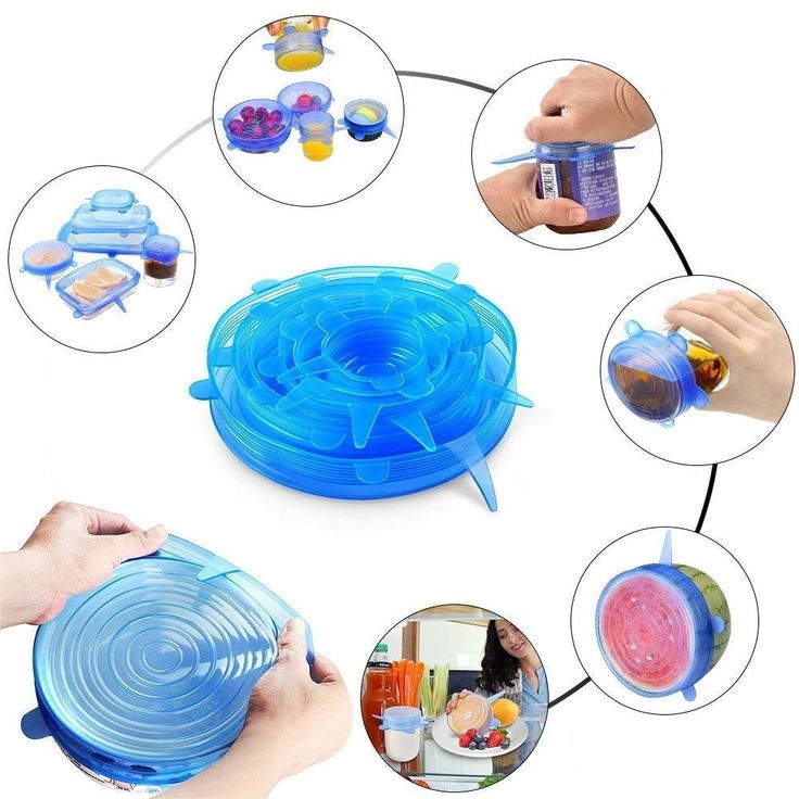 Slonkaz™ Silicone Stretch Lids Reuseable Microwave Safe Flexible Covers (offer)