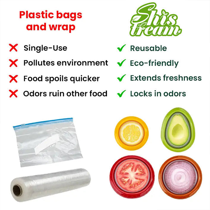 Slonkaz™ Silicone Food Saver Pods — Reusable Covers for Fruits, Veggies & More