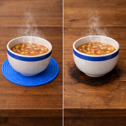Slonkaz™ 2-in-1 Zero-Void™ Silicone Mesh Bag & Heat-Resistant Trivet Mat for Hot Bowls