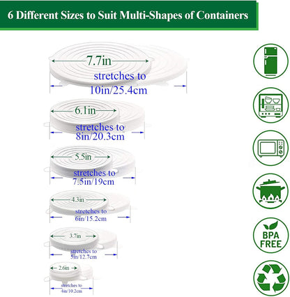 Slonkaz™ Silicone Stretch Lids Reuseable Microwave Safe Flexible Covers (offer)