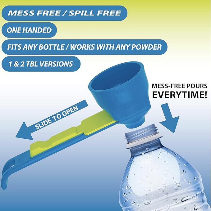 Slonkaz™ 2-in-1 Spill-Proof Scoop & Funnel — For Coffee, Protein & Baking🅱︎