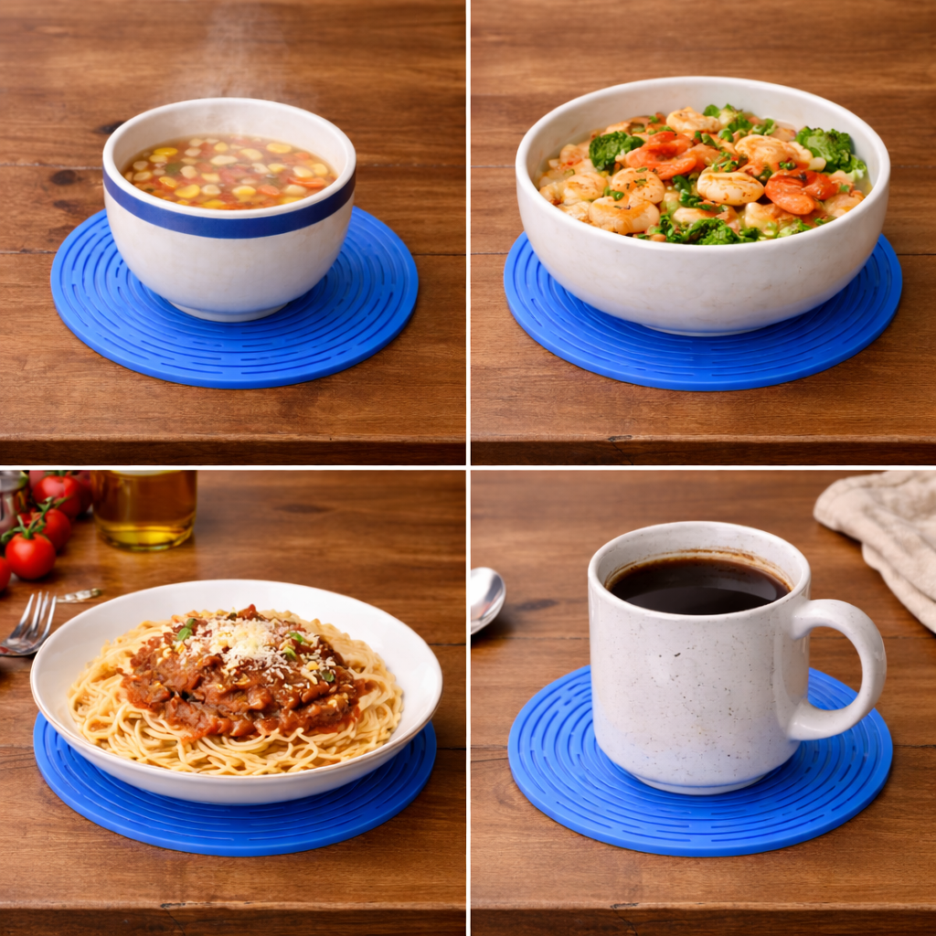 Slonkaz™ 2-in-1 Zero-Void™ Silicone Mesh Bag & Heat-Resistant Trivet Mat for Hot Bowls