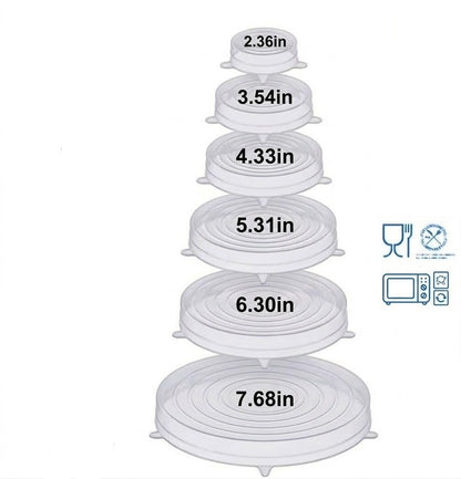 Slonkaz™ Reusable Silicone Lids — 6 PCS Stretch Bowl & Pot Covers