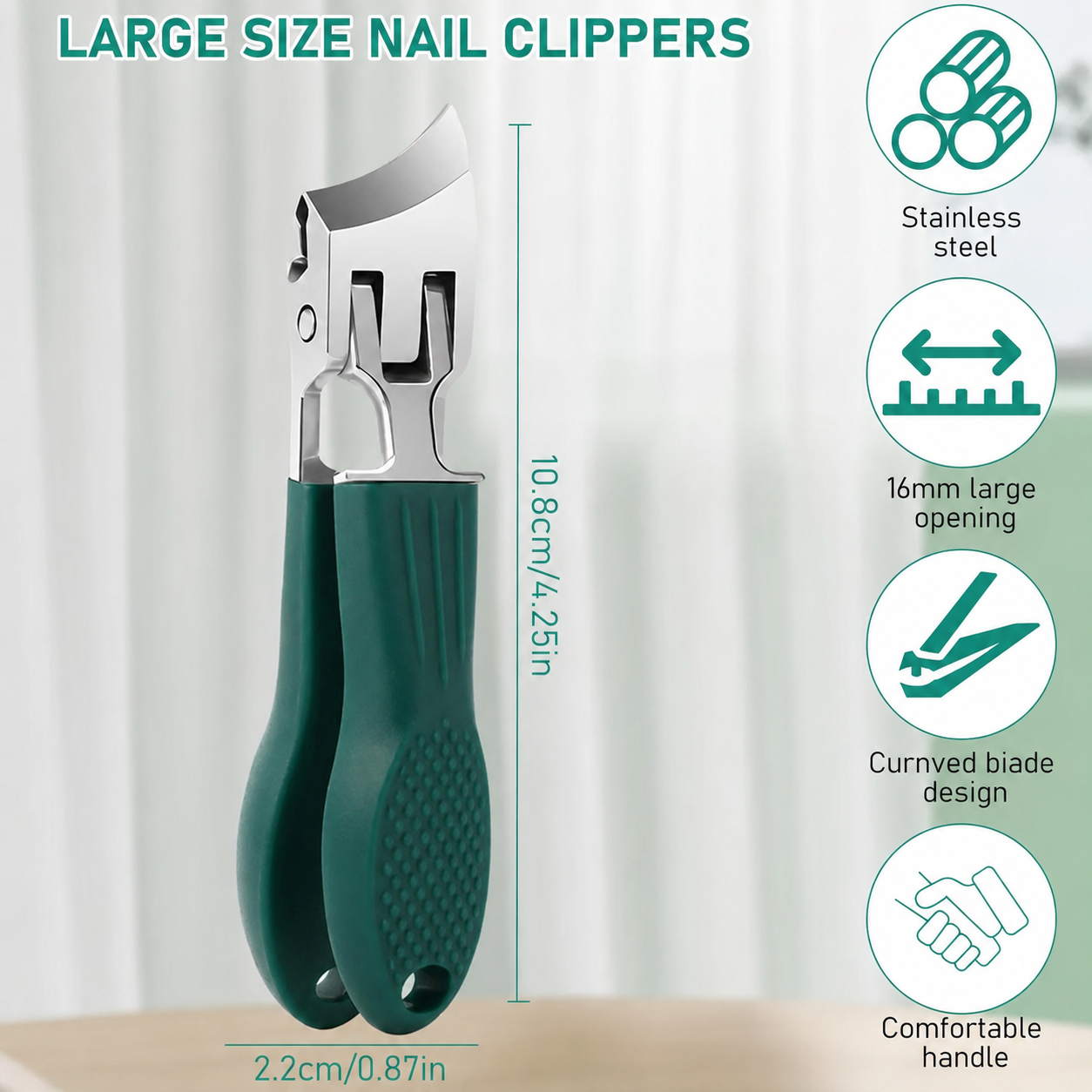 Aovego® Eagle Beak Beveled Nail Clippers with Anti-Splash Design