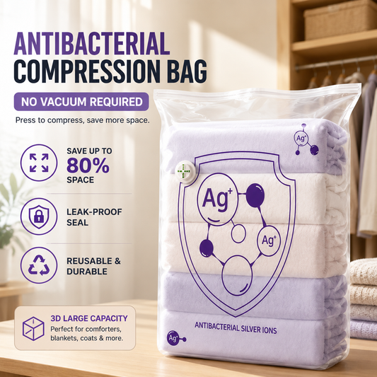 🧳 Buy 2 Get 1 FREE | Slonkaz™ 3D Antibacterial Compression Bags (No Pump Needed)