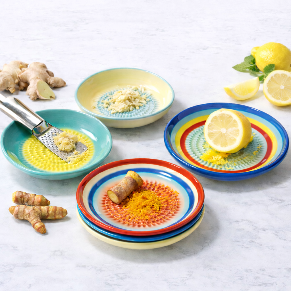 Slonkaz™ Handmade Ceramic Ginger & Garlic Grater – Fine Grinder for Fruits, Spices & Fresh Flavor