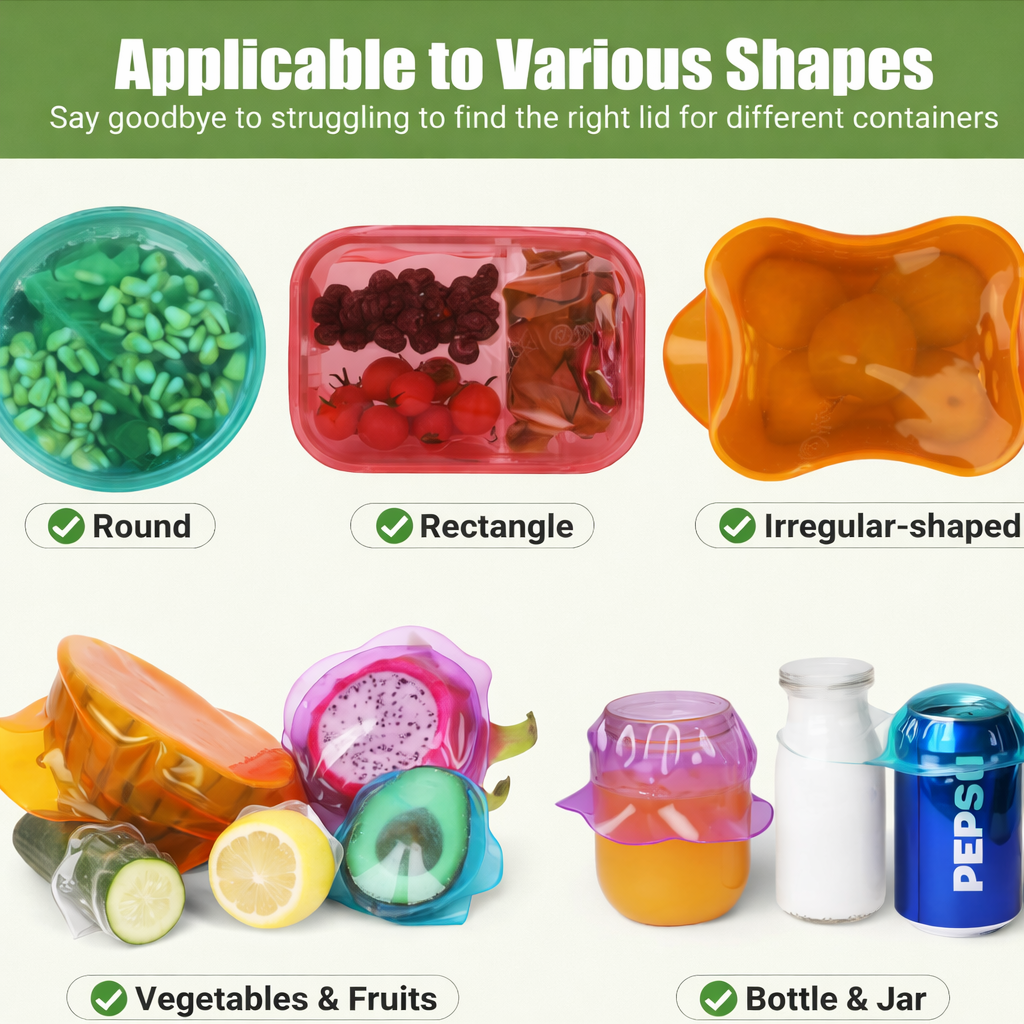 Slonkaz™ Reusable Silicone Stretch Lids – No More Plastic Wrap