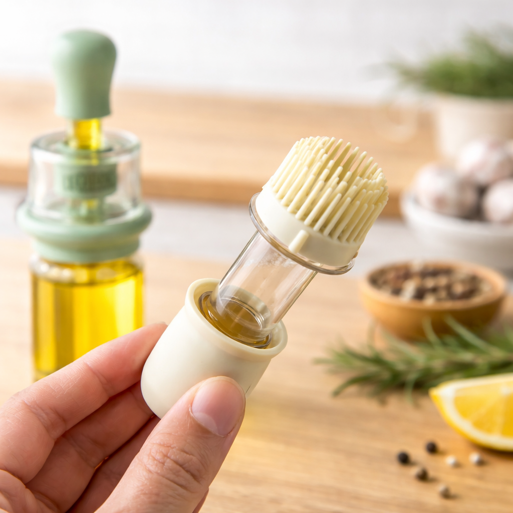Slonkaz™ 2-in-1 Glass Oil Bottle with Integrated Brush
