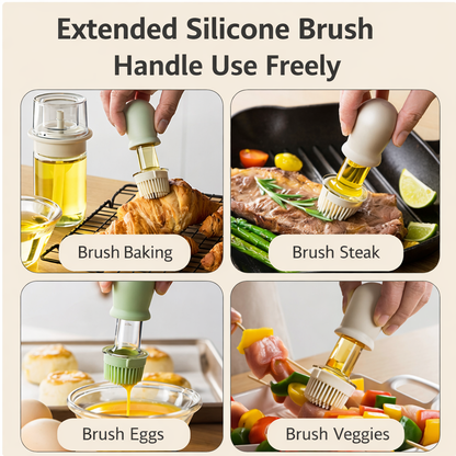 Slonkaz™ 2-in-1 Glass Oil Bottle with Integrated Brush