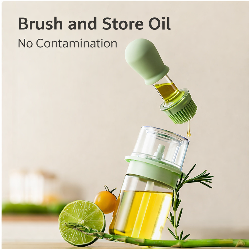 Slonkaz™ 2-in-1 Glass Oil Bottle with Integrated Brush