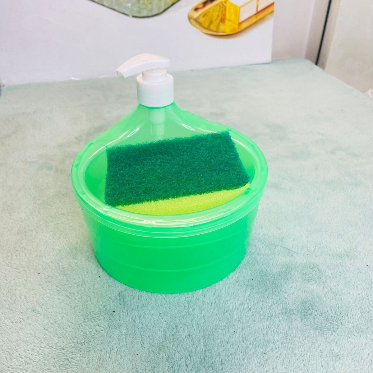 Slonkaz™ Premium Dish Soap Dispenser – One-Hand Press, Refillable & Mess-Free + Free Sponge Included
