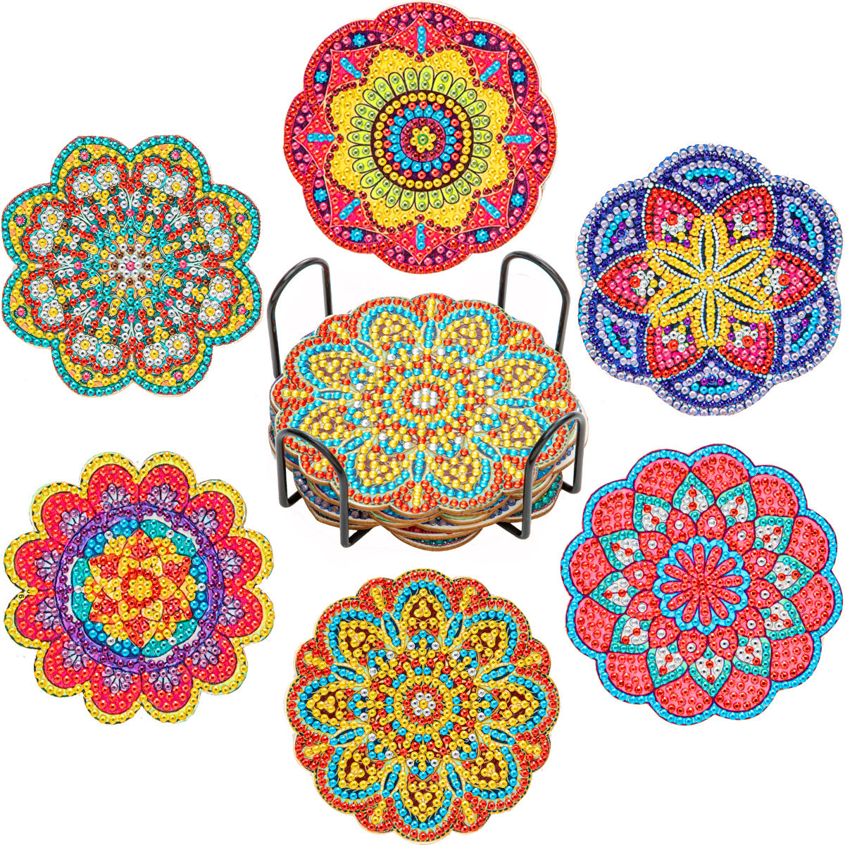 Slonkaz™ DIY Diamond Painting Coaster Kits (Set of 6)