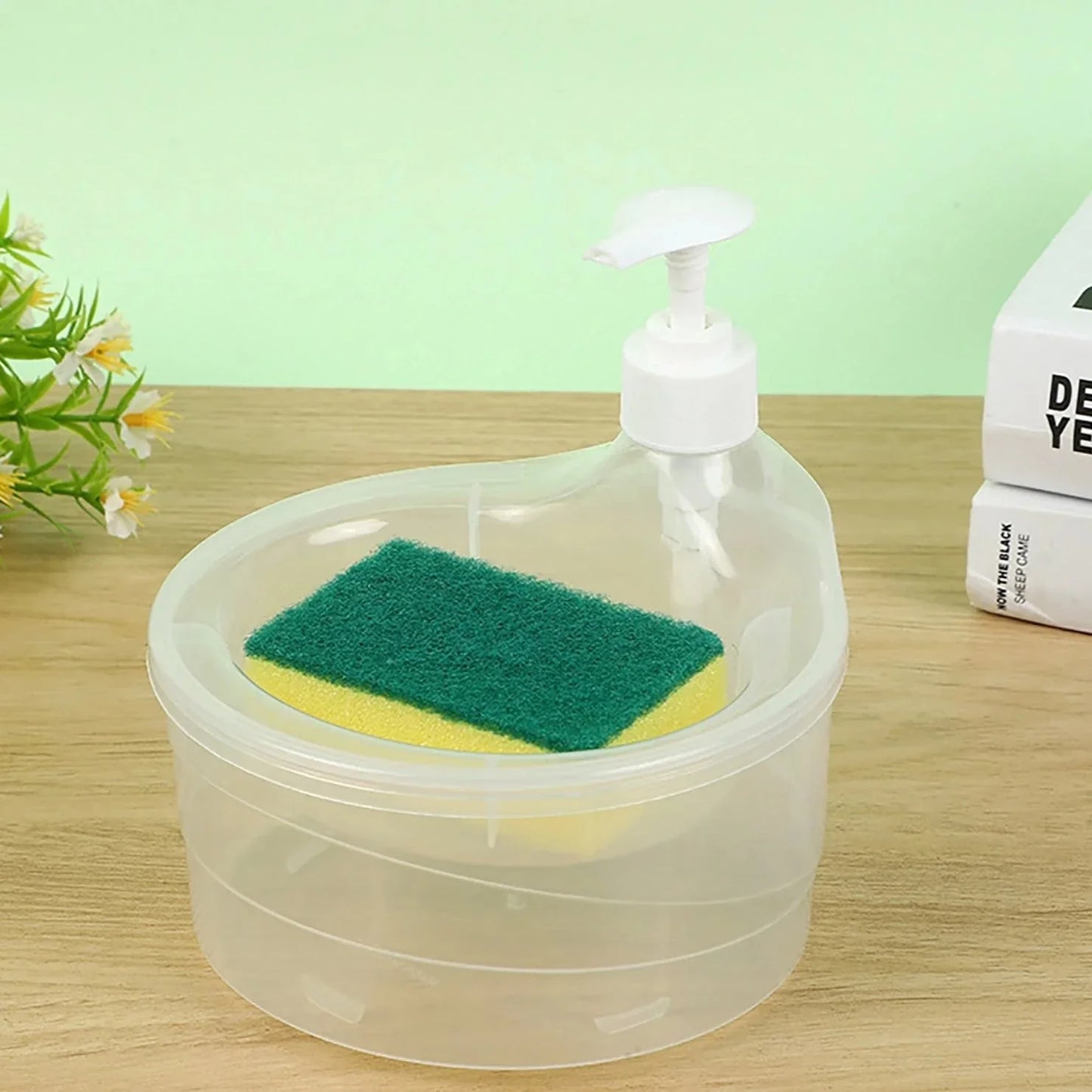 Slonkaz™ Premium Dish Soap Dispenser – One-Hand Press, Refillable & Mess-Free + Free Sponge Included