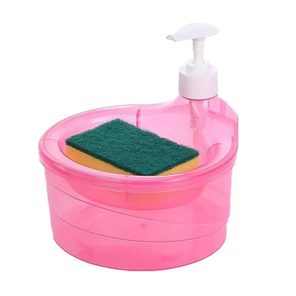 Slonkaz™ Premium Dish Soap Dispenser – One-Hand Press, Refillable & Mess-Free + Free Sponge Included