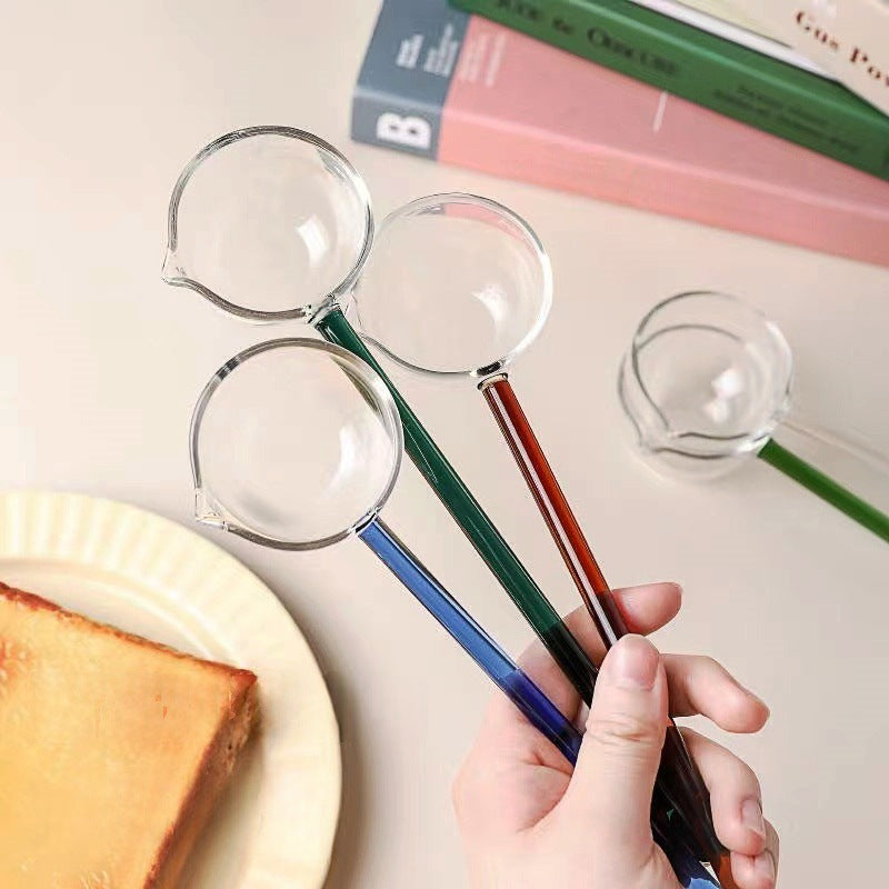 Slonkaz™ Stove-Top Glass Melting Spoon for Butter, Honey & Chocolate — Heat, Melt & Pour Cleanly Over Open Flame