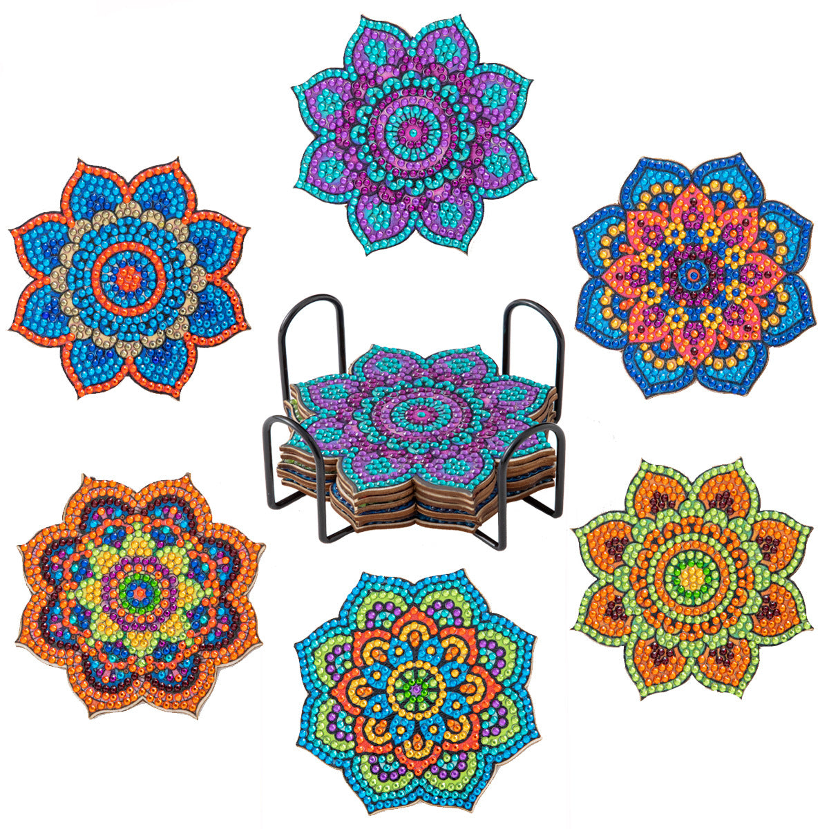 Slonkaz™ DIY Diamond Painting Coaster Kits (Set of 6)