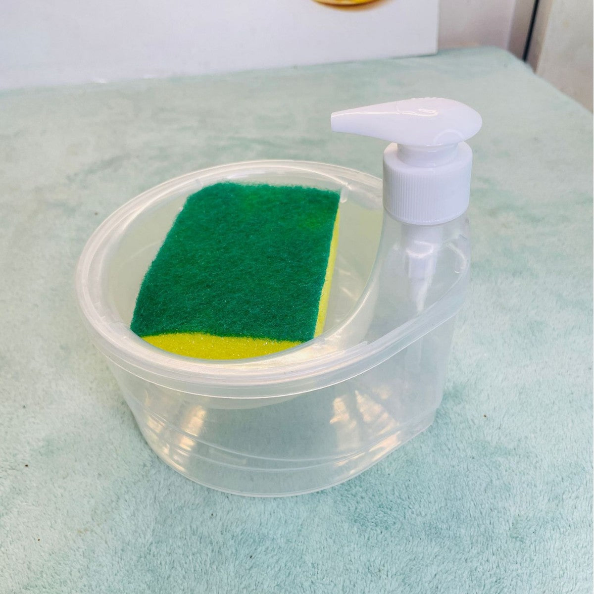 Slonkaz™ Premium Dish Soap Dispenser – One-Hand Press, Refillable & Mess-Free + Free Sponge Included