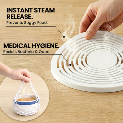 Slonkaz™ 2-in-1 Zero-Void™ Silicone Mesh Bag & Heat-Resistant Trivet Mat for Hot Bowls