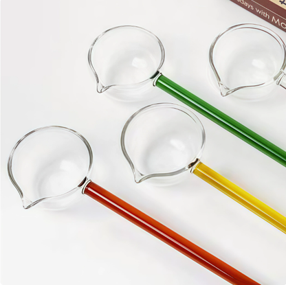 Slonkaz™ Stove-Top Glass Melting Spoon for Butter, Honey & Chocolate — Heat, Melt & Pour Cleanly Over Open Flame