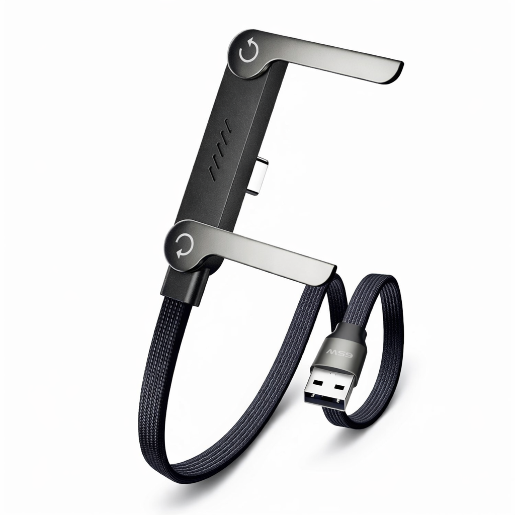 🥇Slonkaz™ 2-in-1 Invisible Holder Charger Cable – 240W Fast Charging Cord with Built-In Phone Stand (Offer)